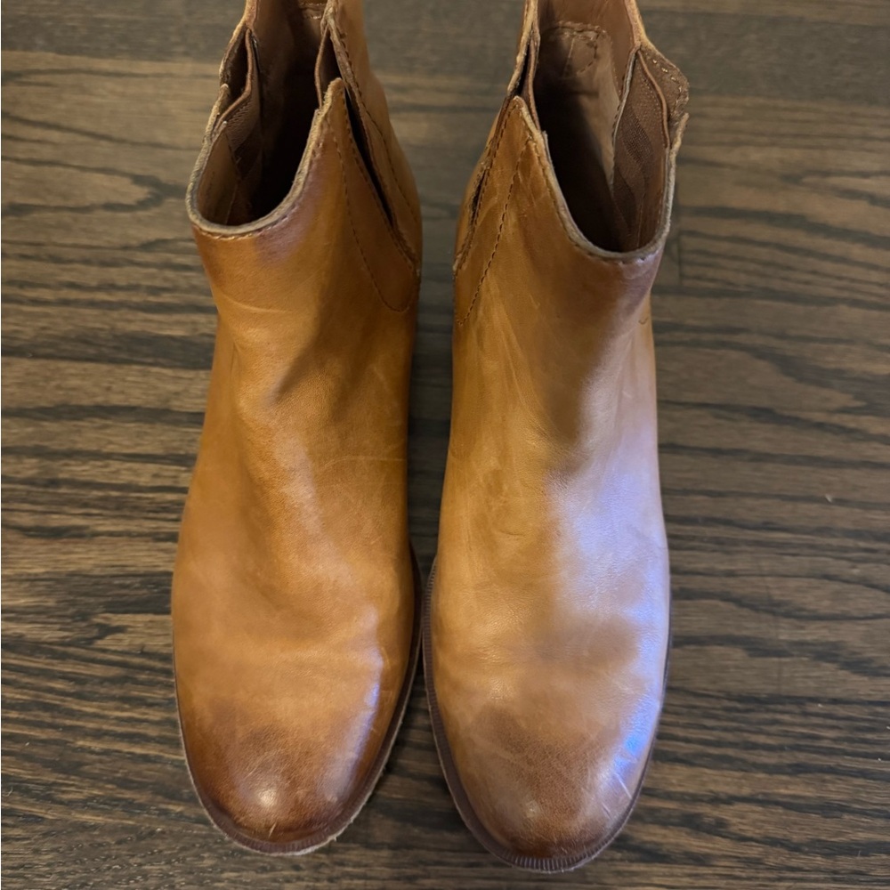 Kork-Ease Tan Leather Ankle Booties